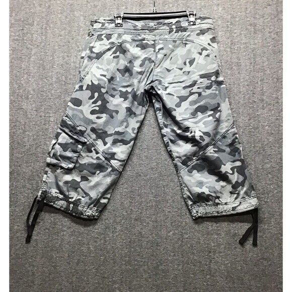 VTG Nike Sportswear Womens Med Capri Camo Cargo Pants Camouflage Cotton Y2K - Picture 7 of 14